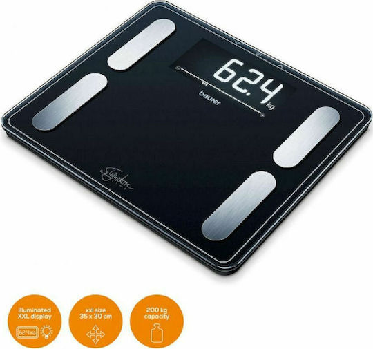 Beurer BF 410 Signature Line Digital Bathroom Scale with Body Fat Counter Black