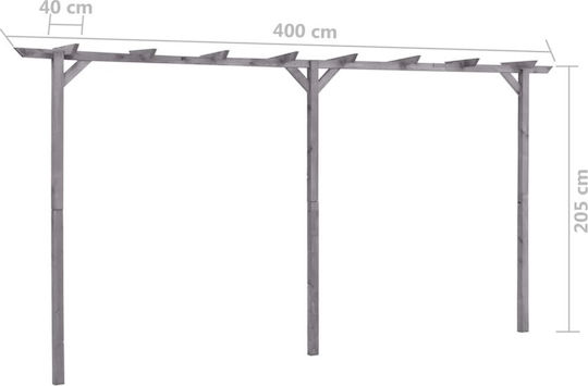 Gartenlaube Aus Holz Mit Decke In Grau Farbe 400x40x205cm