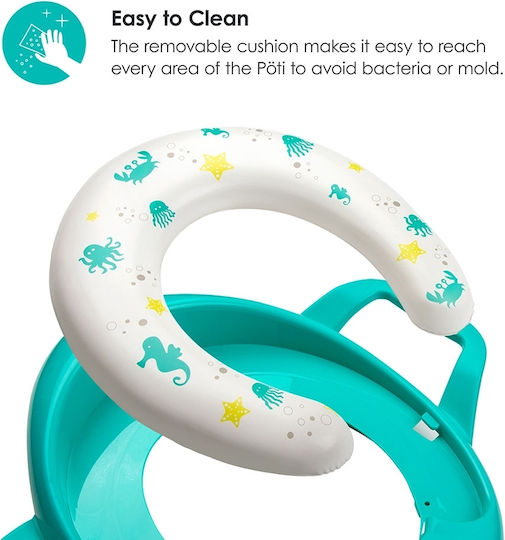 Bbluv Toddler Toilet Seat Poti with Handles & Cushion Green