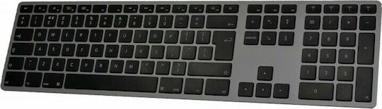 Matias Backlit Wireless Aluminum Keyboard Bluetooth Πληκτρολόγιο Αγγλικό UK Συμβατό με Mac Γκρι