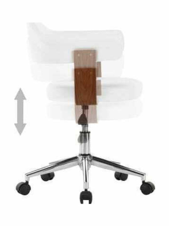 Swivel Visitor Armchair with Wheels Λευκή 49.5x51.5x94cm