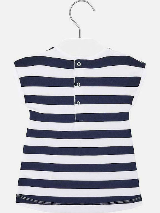 Mayoral Kids Dress Striped Sleeveless Navy Blue