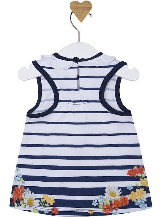 Mayoral Kids Dress Striped Sleeveless Multicolour