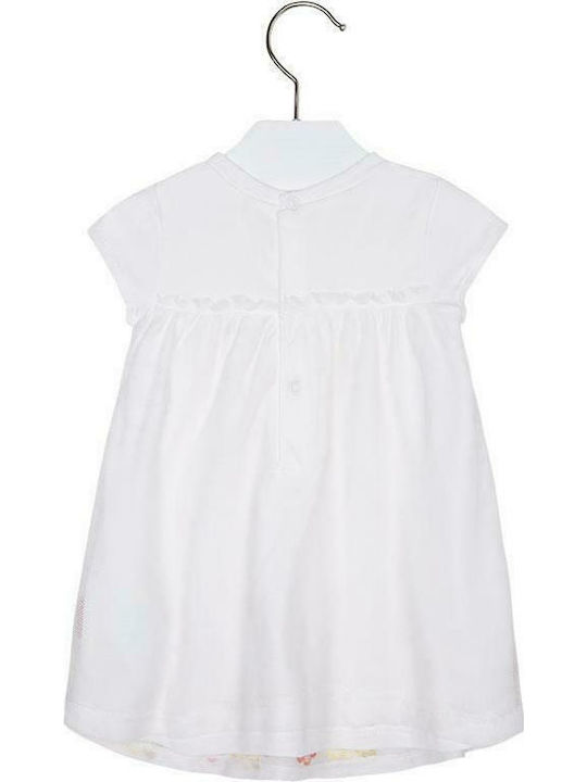 Mayoral Kids Dress Floral Sleeveless White