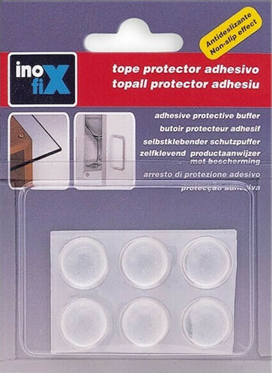Inofix Absorbanți de Șocuri Rotunzi cu autocolant și Diametru 16mm 6buc 4052-2