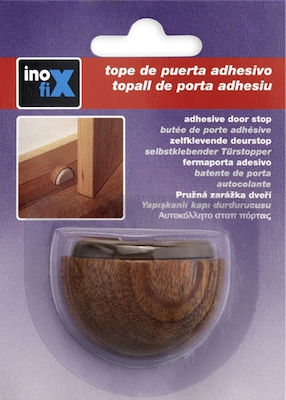 Door Stopper Adhesive Wooden Καρυδί 1pcs