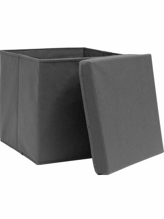 vidaXL Fabric Storage box with Cap Gray 28x28x28cm 4pcs