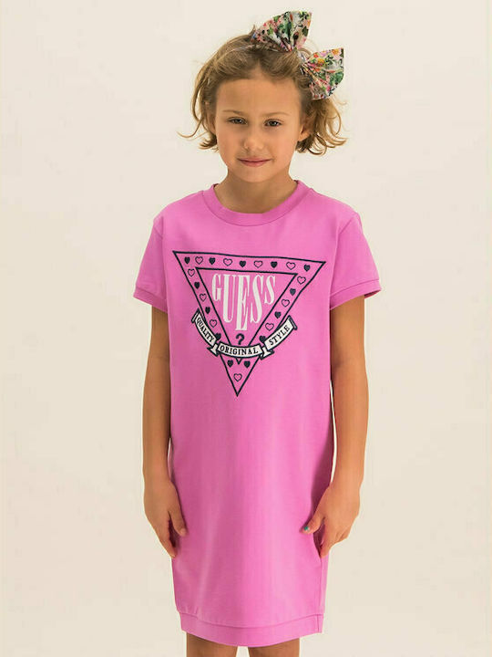 Guess Kids Dress Short Sleeve Pink