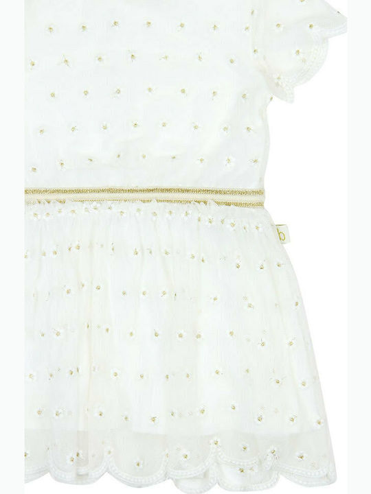 Kinderkleid Kurzärmelig Tüll Weiß