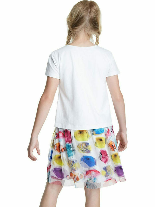 Children's Dress Short Sleeve Tulle White