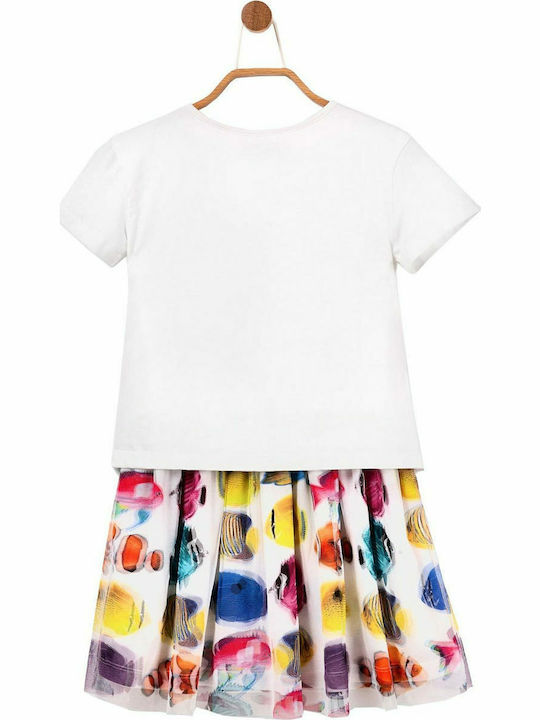Children's Dress Short Sleeve Tulle White