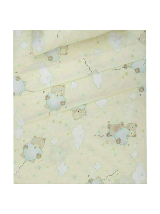 Viopros Έβαν Baby Sheets Set Crib Cotton Yellow 120x160cm 3pcs 647553