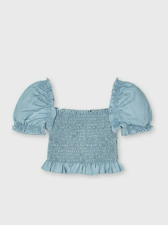 Mayoral Kinderbluse Kurzarm Hellblau