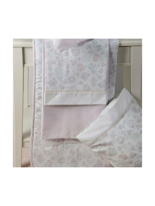 Down Town Home Baby Sheets Set Crib Cotton Satin Gray 125x175cm 3pcs