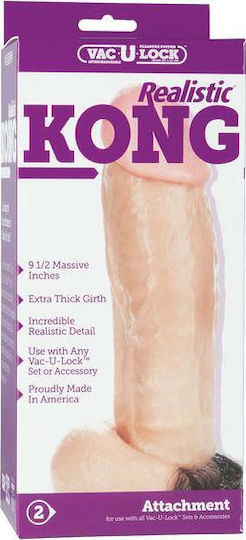 Doc Johnson Vac U Lock Realistic Kong Attachment Ρεαλιστικό Dildo με Όρχεις Flesh 23cm