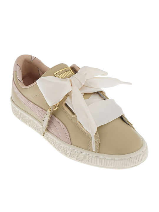 Basket Heart Coach Damen Flatforms Sneakers Beige