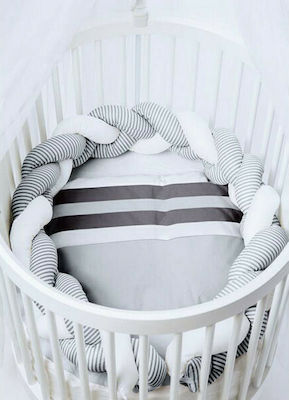 Pali Lab Crib Bumpers Braided Inside Gray 15x220cm