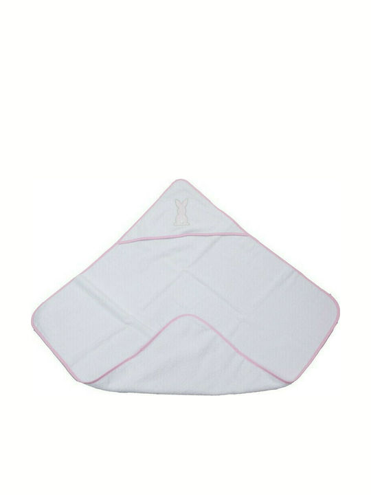 Baby Oliver Baby-Badetuch mit Kapuzen Rosa 75x75cm