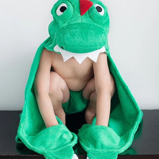 Zoocchini Baby-Badetuch mit Kapuzen Devin the Dinosaur Grüne 127x55cm