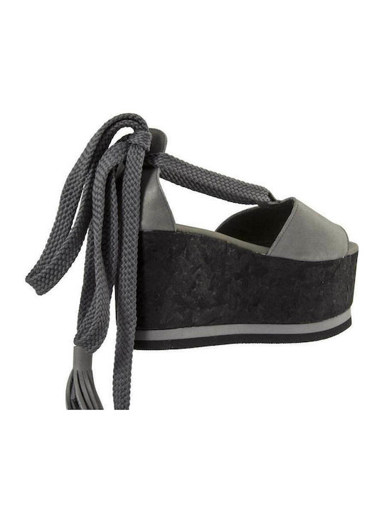 Komis & Komis Women's Leather Platform Shoes Gray