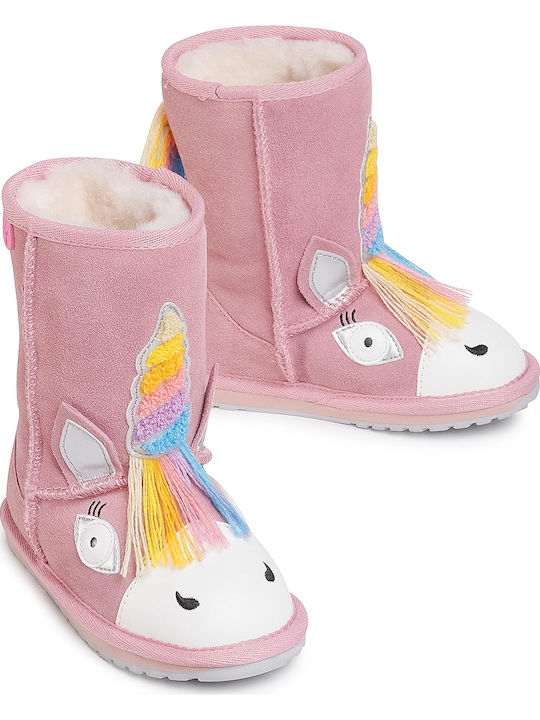 Magical Unicorn Suede Kinder-Schneestiefel Rosa