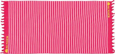 Beauty Home 2064 Beach Towel Pareo Fuchsia with Fringes 160x90cm.