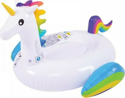 Jilong 132cm Kids Inflatable Ride On Unicorn White 132cm