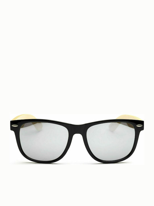 Sunreyes Wooden Wayfarer Sunglasses with Black Frame and Gray Lens