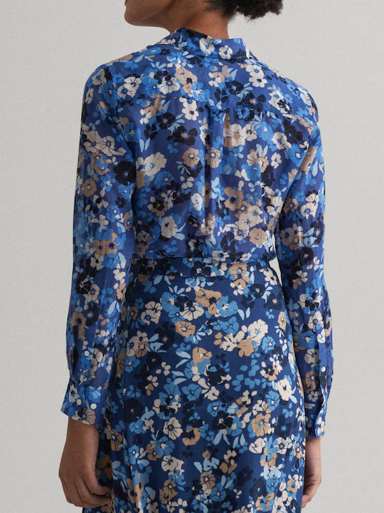 Gant Women's Silky Floral Long Sleeve Shirt Blue