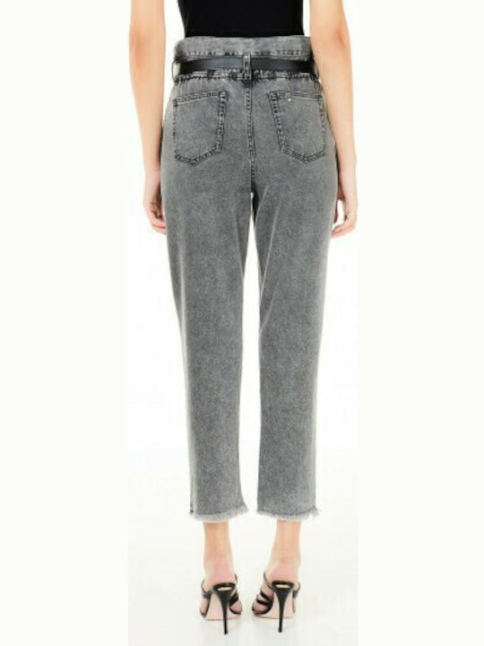 Hoch tailliert Damenjeans in Paperbag-Passform Gray