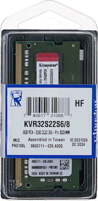 Kingston ValueRAM 8GB DDR4 RAM mit Geschwindigkeit 3200 für Laptop