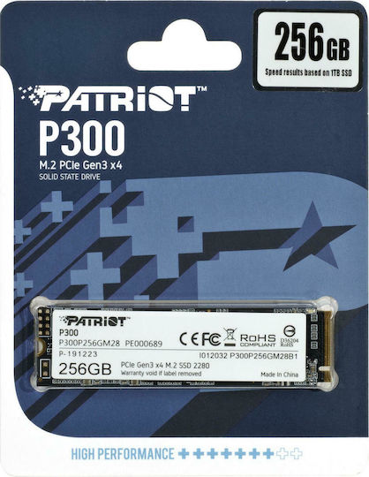 Patriot P300 SSD 256GB Type M.2 with PCI Express 3.0 Connection P300P256GM28