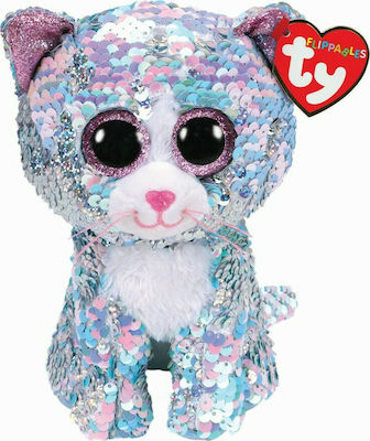 TY Jucărie de Pluș Beanie Boos Whimsy Blue Cat Flippable 15 cm pentru 3+ Ani