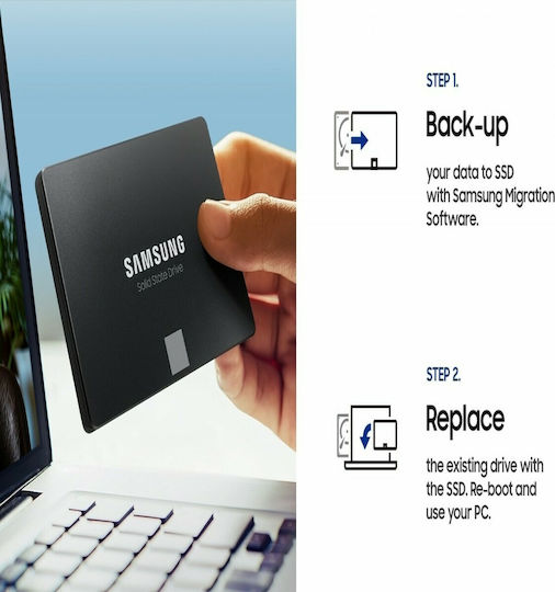 Samsung 870 Evo SSD 250GB Тип 2.5'' със Свързване SATA III MZ-77E250B/EU