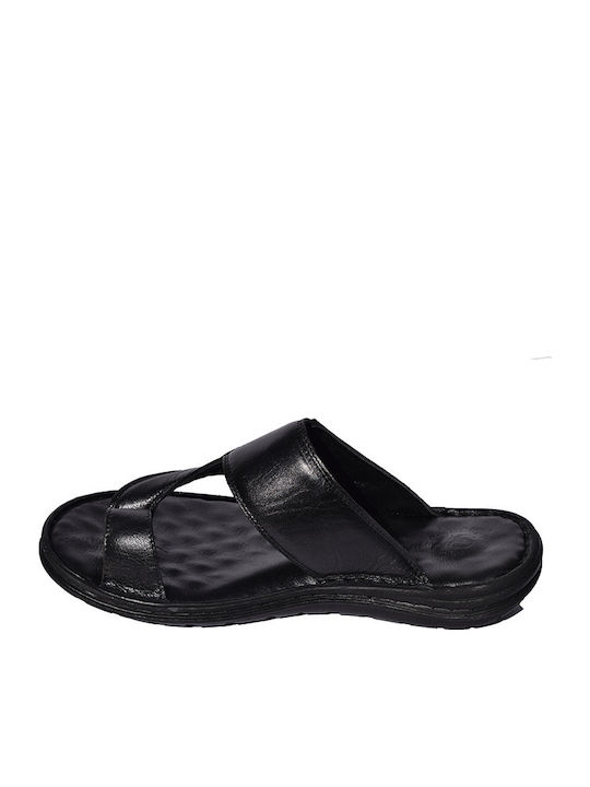 Safe Step 158 Leder Herrensandalen in Schwarz Farbe