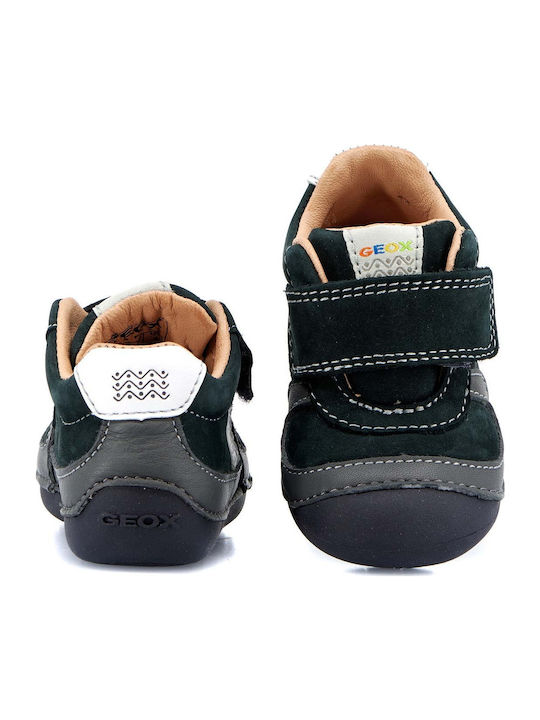 Tutim Anatomisch Lederne Kinderstiefeletten mit Klettverschluss Gray