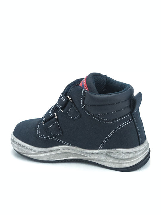 Andy Παιδικά Sneakers High Ανατομικά με Σκρατς Navy Μπλε