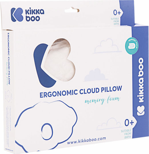 Kikka Boo Βρεφικό Μαξιλάρι Ύπνου Memory Foam Ergonomic Clouds Λευκό 19x29εκ.