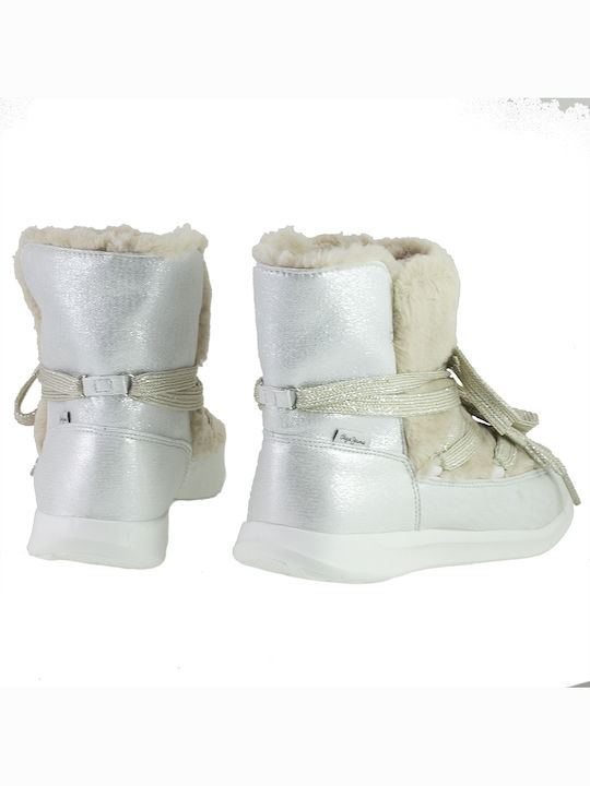 Amanda Snow Kinderstiefel mit Schnürsenkeln Beiges