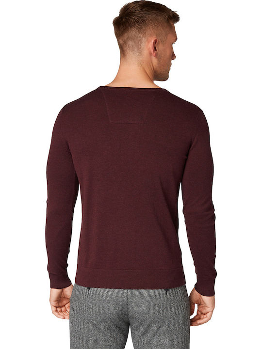 Tom Tailor Bluza Bărbătească cu Mânecă Lungă Burgundy 1012819-18966