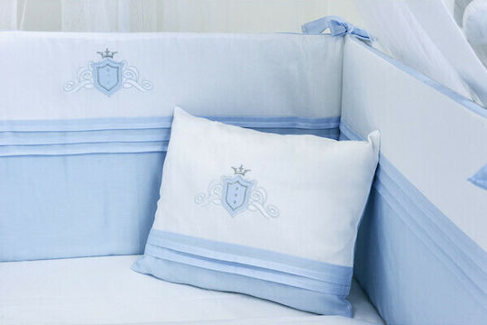 Baby Oliver Baby Crib Bedding Set Swarovski Satin Des. 381 2pcs Blue