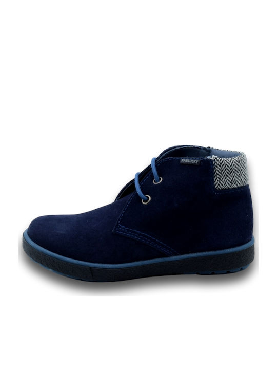 Pablosky Kids Leather Anatomic Boots with Lace Navy Blue