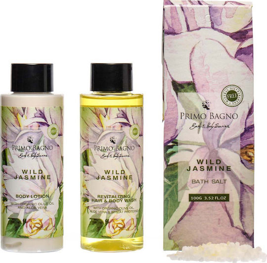 Primo Bagno Wild Jasmine Skin Care Set for Moisturizing & Body Cleaning 4pcs