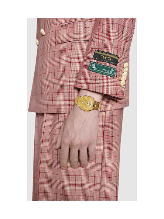 Gucci Grip Uhr Batterie mit Gold