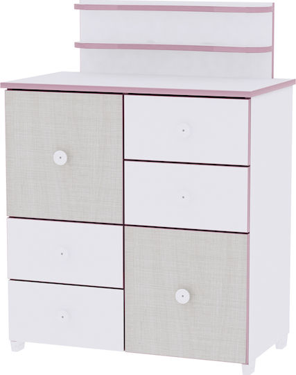 Baby Kommode mit 4 Schubladen White-Amber 83x71x96cm