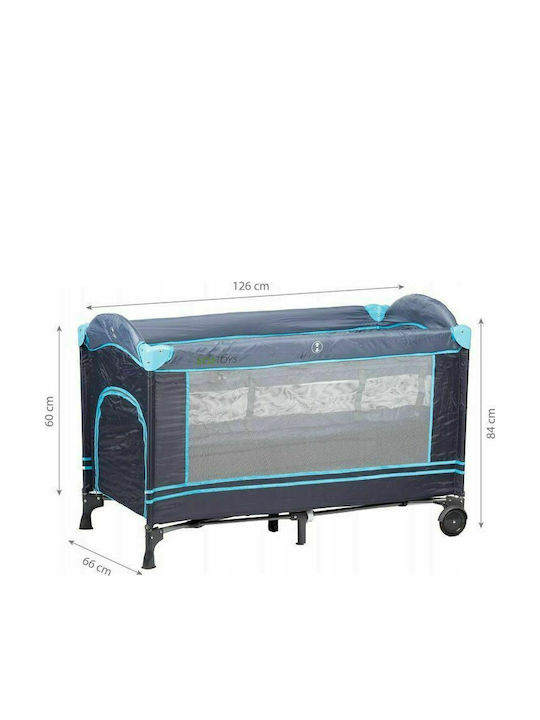 Ecotoys Laufstall mit Matratze Hellblau 126x66cm