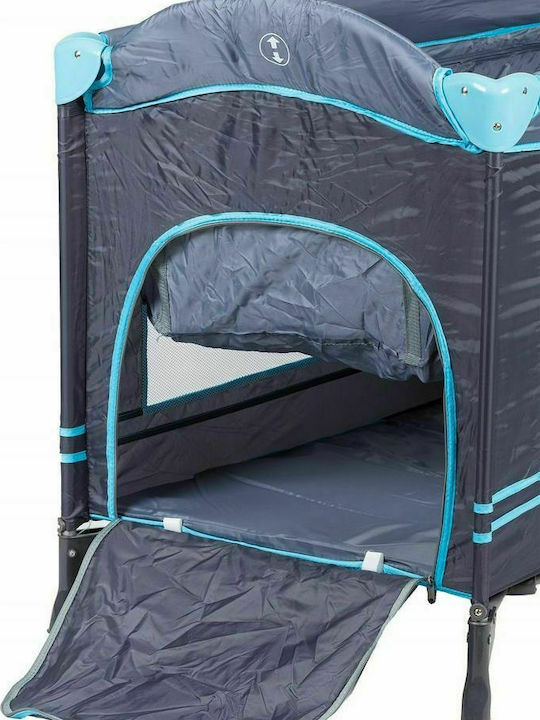 Ecotoys Laufstall mit Matratze Hellblau 126x66cm