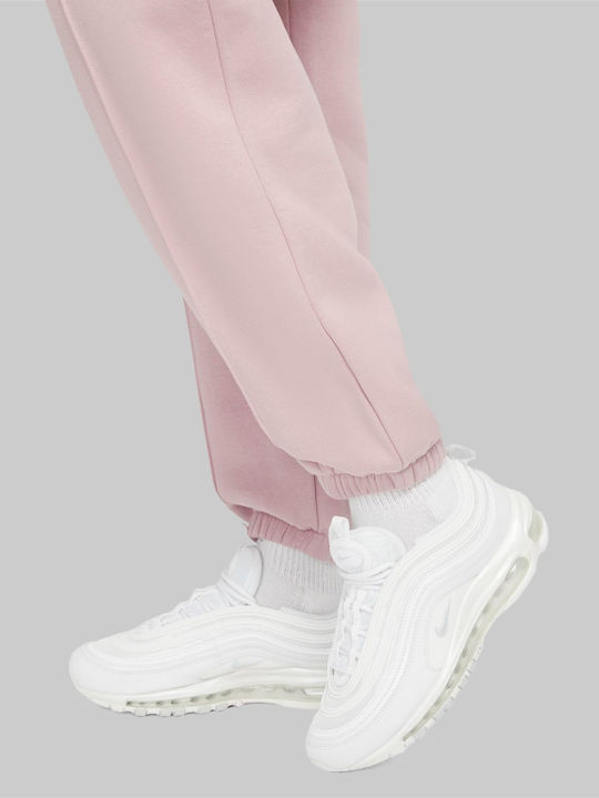Sportswear Essential Women's High Waist Jogger Sweatpants Pink Fleece