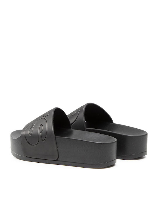 June S Bold Slides Cu Platformă În Culoare Neagră