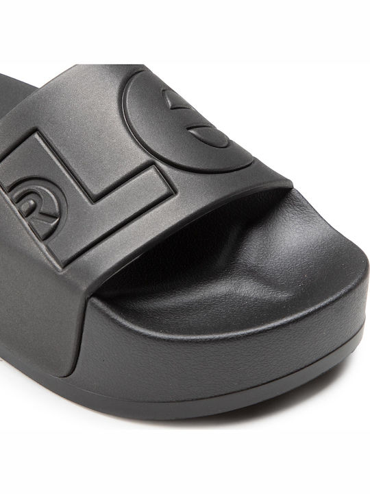 June S Bold Slides Cu Platformă În Culoare Neagră